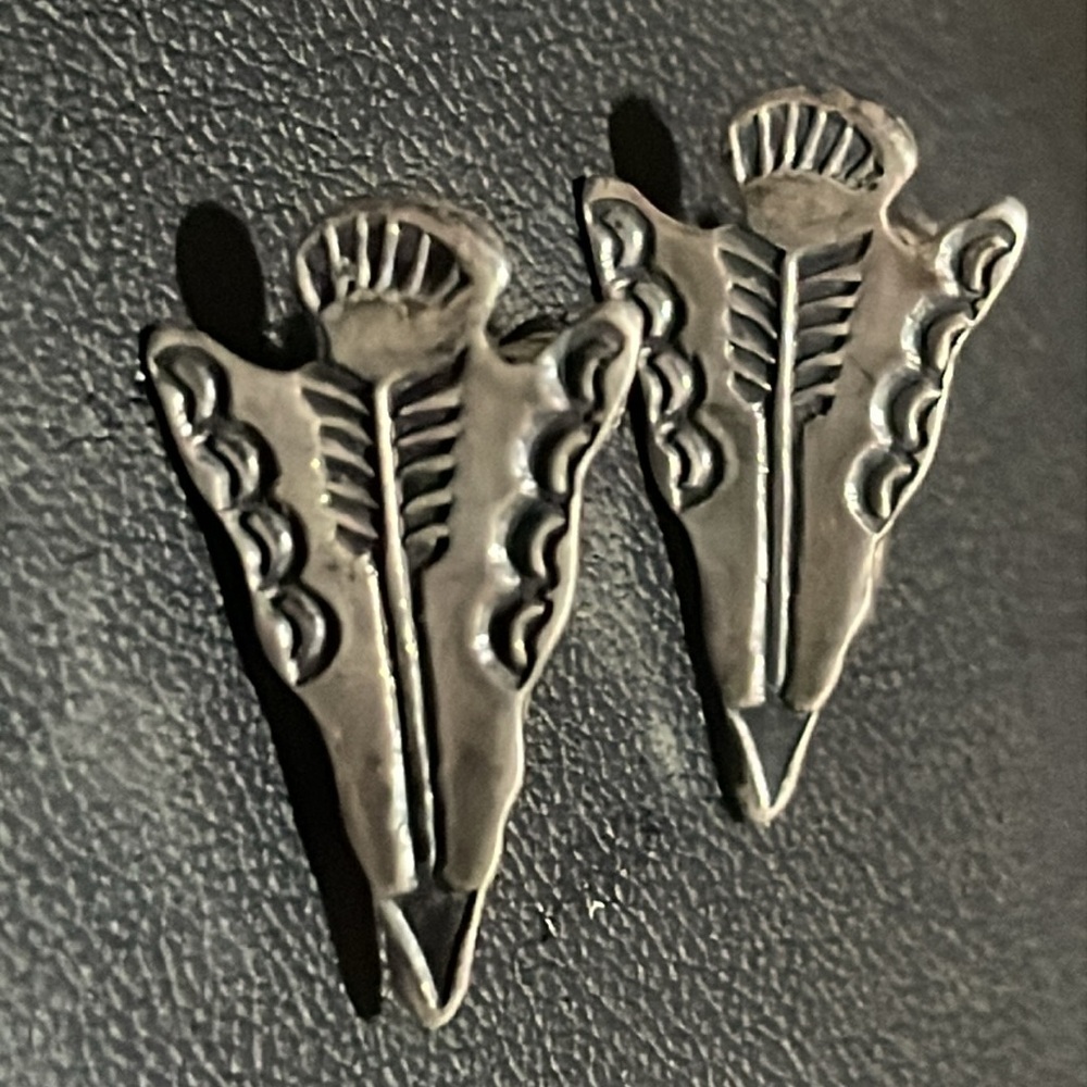 Sterling ARROWHEAD EARRINGS real solid Silver Fine Jewelry NATIVE AMERICAN vntg
